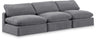 Comfy - Velvet Modular Armless Sofa 3 Seats