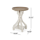 Rustic French Country Accent Table With Hourglass Firwood Base And Lipped Top