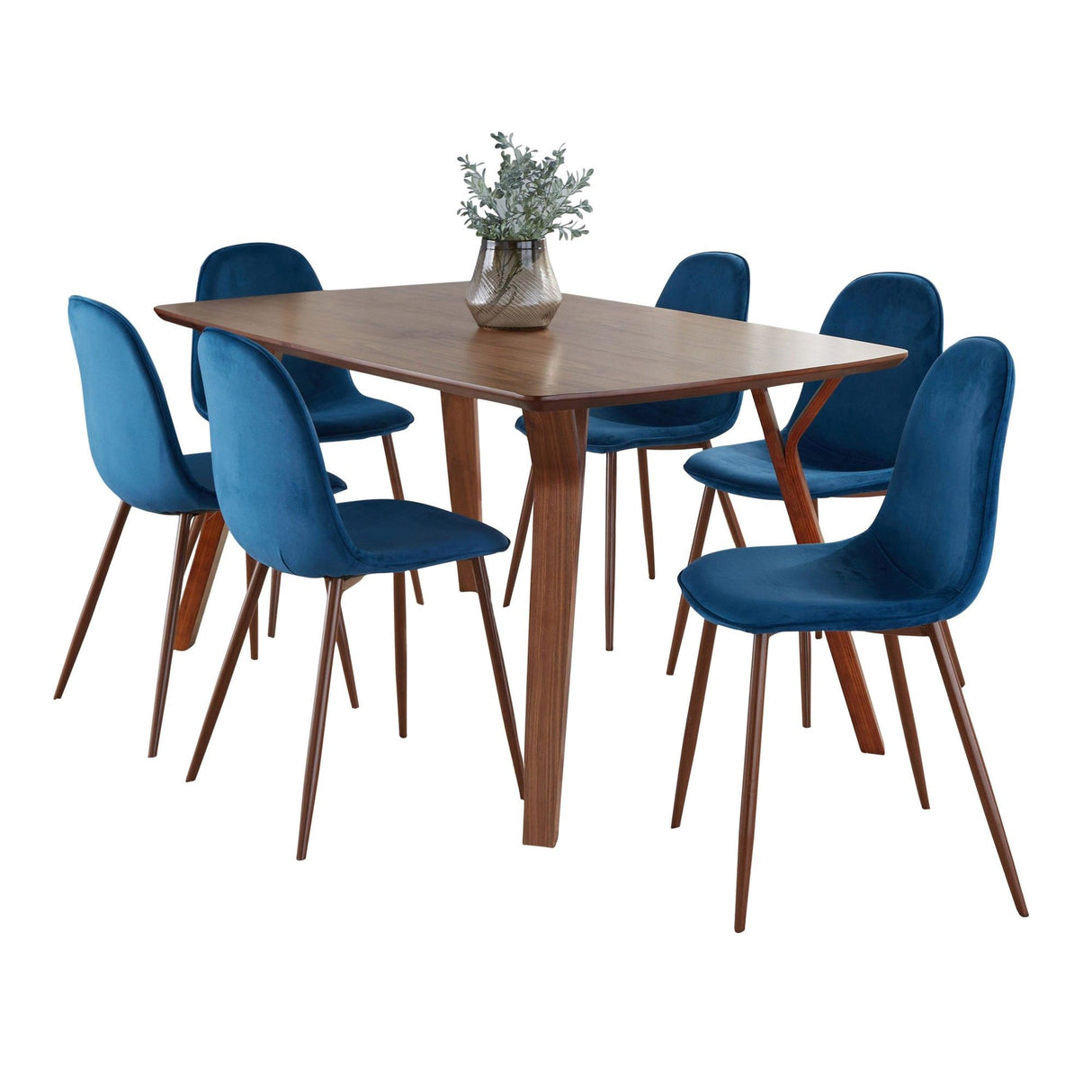 Folia - Pebble 7 Piece Dining Set - Blue