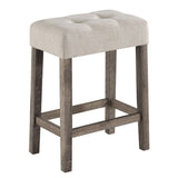 Lux - 3 Piece Counter Height Pub Table With Tufted Stools (Set of 3)