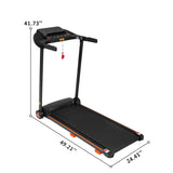 2.5Hp Quiet Folding Treadmill With Heart Rate Sensor, 300Lbs Weight Capacity, With USB Charge Station For Android & Bluetooth Speaker, 6 Shock Absorbing - Black