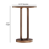 Tareel - Round Accent Table With Open Oval Pedestal - Antique Bronze