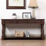 Console Table With 3 Drawers And 1 Bottom Shelf For Entryway - Espresso