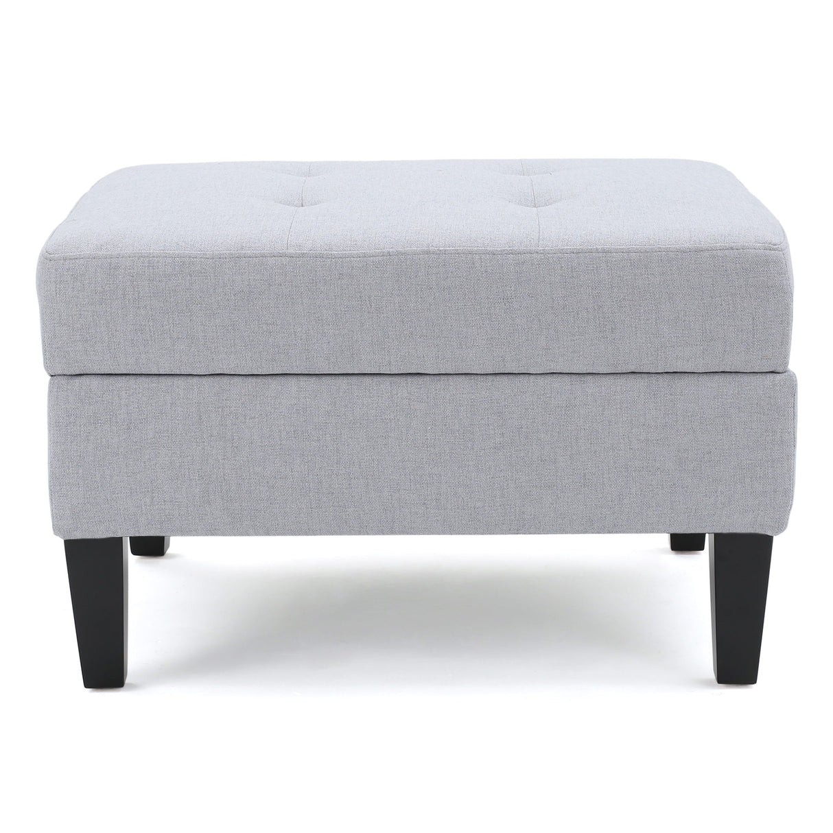Storage Ottoman With Birch Wood Legs And Cushioned Top For Comfort