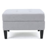Storage Ottoman With Birch Wood Legs And Cushioned Top For Comfort