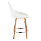 Diana - 26" Fixed-Height Counter Stool With Swivel And Round Chrome Metal Footrest (Set of 2) - Zebra Wood