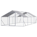 Outdoor Chicken Coop Large Space With Safety Features - Silver Gray