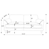 Dania - Sofa With Tufted Arms - Rust
