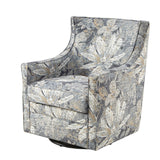 Swivel Glider Chair With Upholstery And Metal Base - Multicolor