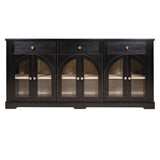 Sideboard Cabinet With 3 Drawers And 6 Arched Glass Doors