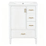 Modern Bathroom Vanity With Sink, Soft Close Doors, 3 Drawers