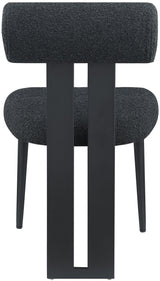 Dario - Boucle Dining Chair With Black Frame (Set of 2)