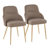 York - Upholstered Chair (Set of 2) - Gold Metal Legs