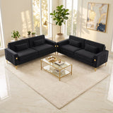 2 Pieces Sofa Sofa Set With Removable Cushions For Home Apartment