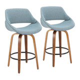 Fabrizzi - Counter Stool - Walnut Round Base (Set of 2)