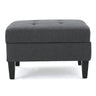Storage Ottoman With Birch Wood Legs And Cushioned Top For Comfort