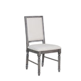 Leventis - Side Chair Set of 2) - Cream Linen & Weathered Gray