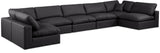 Comfy - 7 Piece Faux Leather Modular Armless Sectional