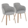 Boyne - Contemporary Dining / Accent Chair (Set of 2) - Whitewashed Wood Legs