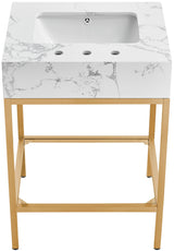 Marmo - Engineered Marble Bathroom Vanity With Gold Base