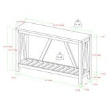 Farmhouse A Frame Entry Table With Lower Shelf