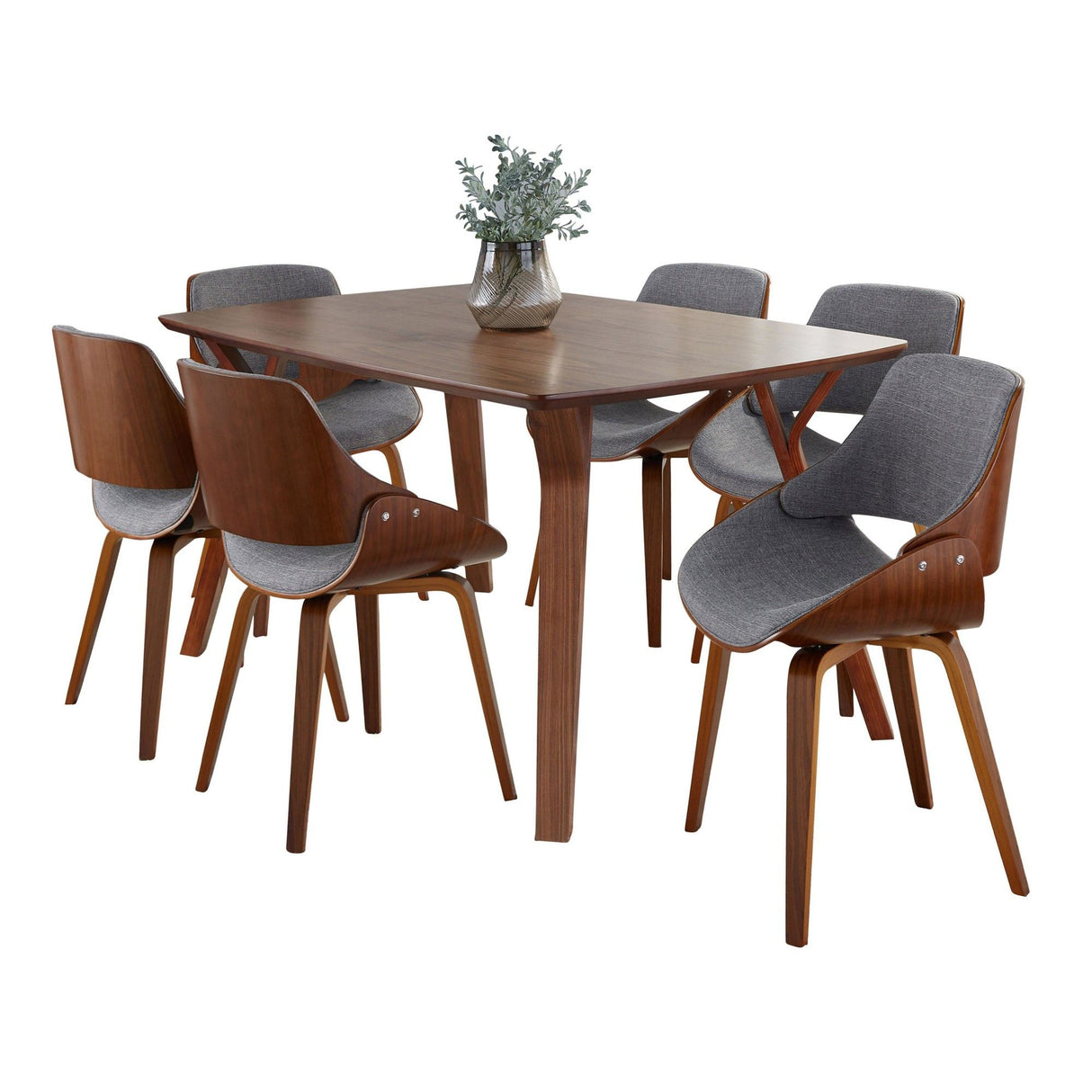 Folia - Fabrizzi 7 Piece Dining Set - Dark Gray