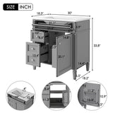 Bathroom Vanity With Top Sink, Storage Cabinet With 2 Drawers, Tip Out Drawer