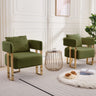 Modern Decorative Chair Teddy Fleece Upholstered And Metal Foot