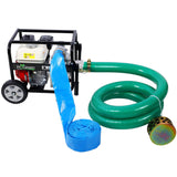 Honda - Gx160 Engine Water Pump 3" 264Gpm With Accessories Kit And Handle Wheel Kit - Black / Red