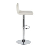 Casper - Contemporary Adjustable Barstool (Set of 2) - Chrome Frame