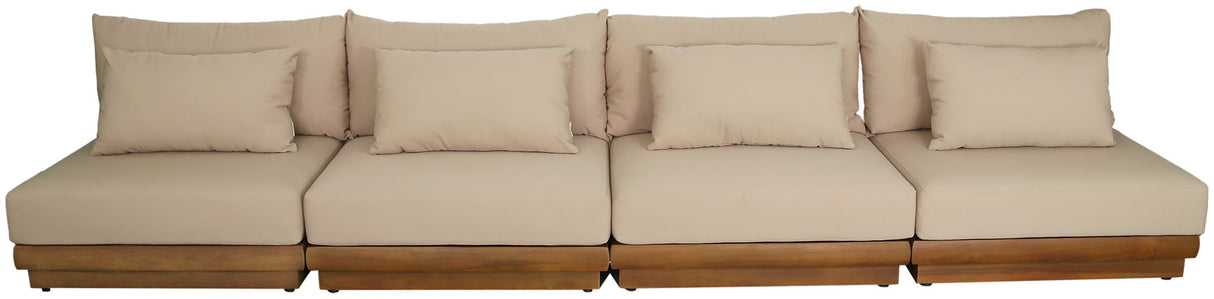 Mirella - 4 Piece Water Resistant Fabric Outdoor Patio Modular Sectional