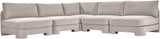 Hammond - Velvet Performance Fabric Upholstered 5 Piece Armless Sectional