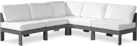 Nizuc - Outdoor Patio 5 Piece Modular Sectional With Gray Frame