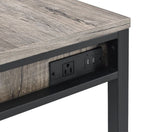 Disho - Writing Desk With USB - Light Weathered Oak & Black