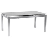 Ivan - Extension Dining Table Tempered Glass Top - Brushed Silver / Gray