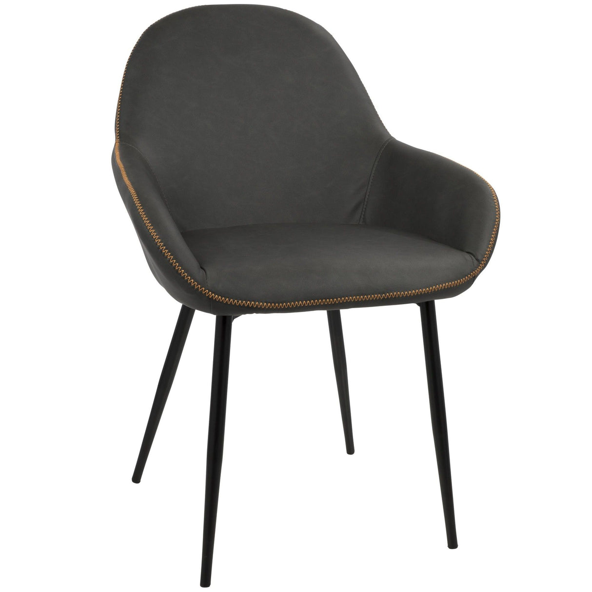 Clubhouse - Dining Chair - Black With Gray Vintage Faux Leather (Set of 2)