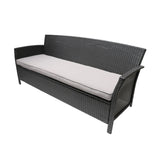 Thalassa - Outdoor 3 Seater Sofa With Water Resistant Cushion - Gray / Black