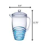 Swirl Unbreakable Plastic Water Pitcher With Lid And Spout