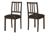 Dining Chair, Side, Upholstered For Dining Room, Transitional (Set of 2) - Brown
