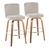 Henry - Fixed-Height XL Barstool (Set of 2) - Walnut Wood