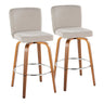 Henry - Fixed-Height XL Barstool (Set of 2) - Walnut Wood