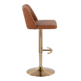 Toriano - Adjustable Barstool (Set of 2) - Gold Base