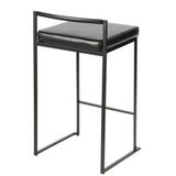 Fuji - Stackable Counter Stool With Cushion - Black Metal