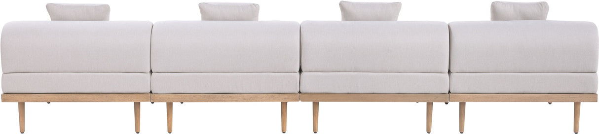 Laguna - 4 Piece 142" Upholstered Outdoor Patio Modular Armless Sofa