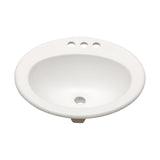 20 X 18" Modern Ceramic Oval Undermount Bathroom Sink With 3 Faucet Holes - White
