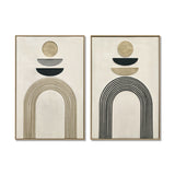 Framed Wall Art, Textured Canvas Painting, Decor For Living Room (Set of 2) - Antique Black