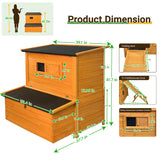 Chicken Coop, Large Chicken Coop With 3 Nesting Boxes, Foldable Ramp And Flip Up Asphalt Roof - Orange