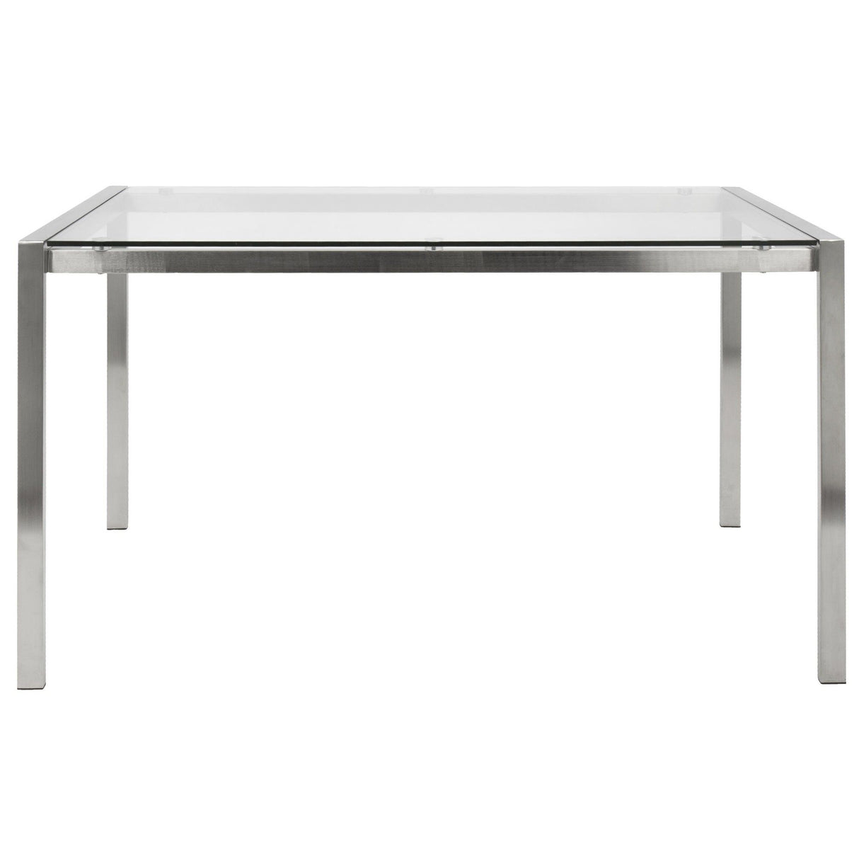 Fuji - Dining Table - Stainless Steel With Clear Glass Top
