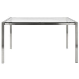 Fuji - Dining Table - Stainless Steel With Clear Glass Top