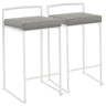 Fuji - Contemporary Stackable Counter Stool (Set of 2) - White Frame